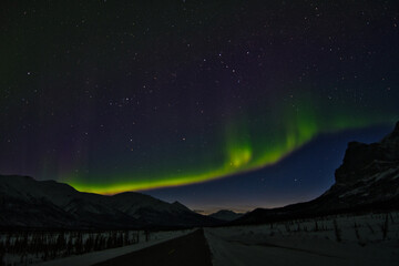 Fototapeta premium Northern Lights (Aurora Borealis or Polar Lights) - Dalton Highway, Alaska (USA)