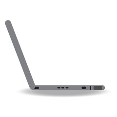 home elements open laptop side view flat style