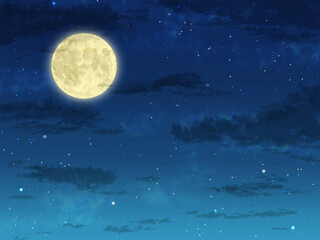 星が瞬く満月の夜（ヨコ）