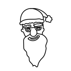 portrait of santa claus doodle style Hand drawn christmas element