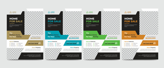 Clean Modern Real Estate Agent and Construction Business Flyer Template. Creative Real Estate Flyer. Modern Home Flyer