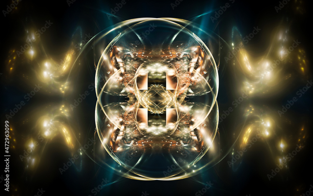 Poster digital illustration abstract image generated fractal background image wallpaper pattern of various 