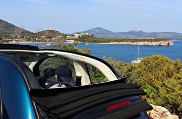 Italy, Sardinia Island: Detail of Small Italian car.