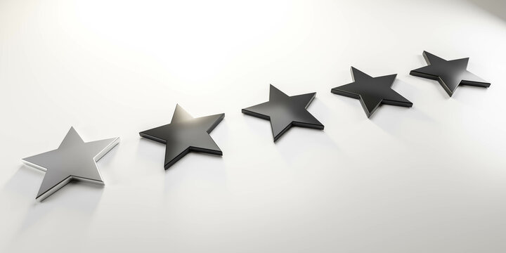 Star review rating costumer feedback evaluation concept 3d render illustration