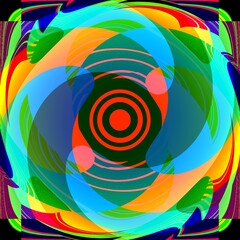 A unique abstract illustration. Original wallpapers. A screensaver mobile devices. A beautiful image will decorate design projects and ideas. A unique combination of lines, waves of curves, textures.