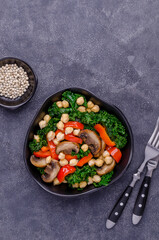 Fried vegetables with chickpeas