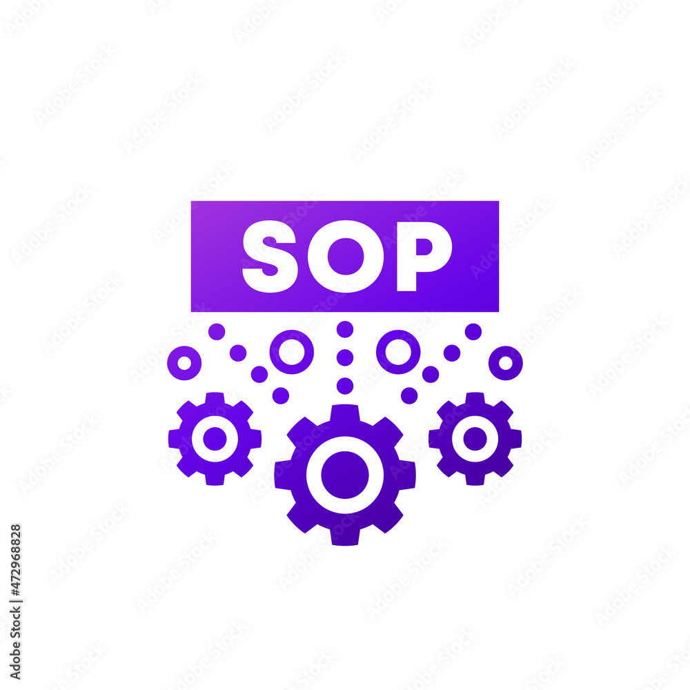Poster sop icon, standard operating procedure vector design