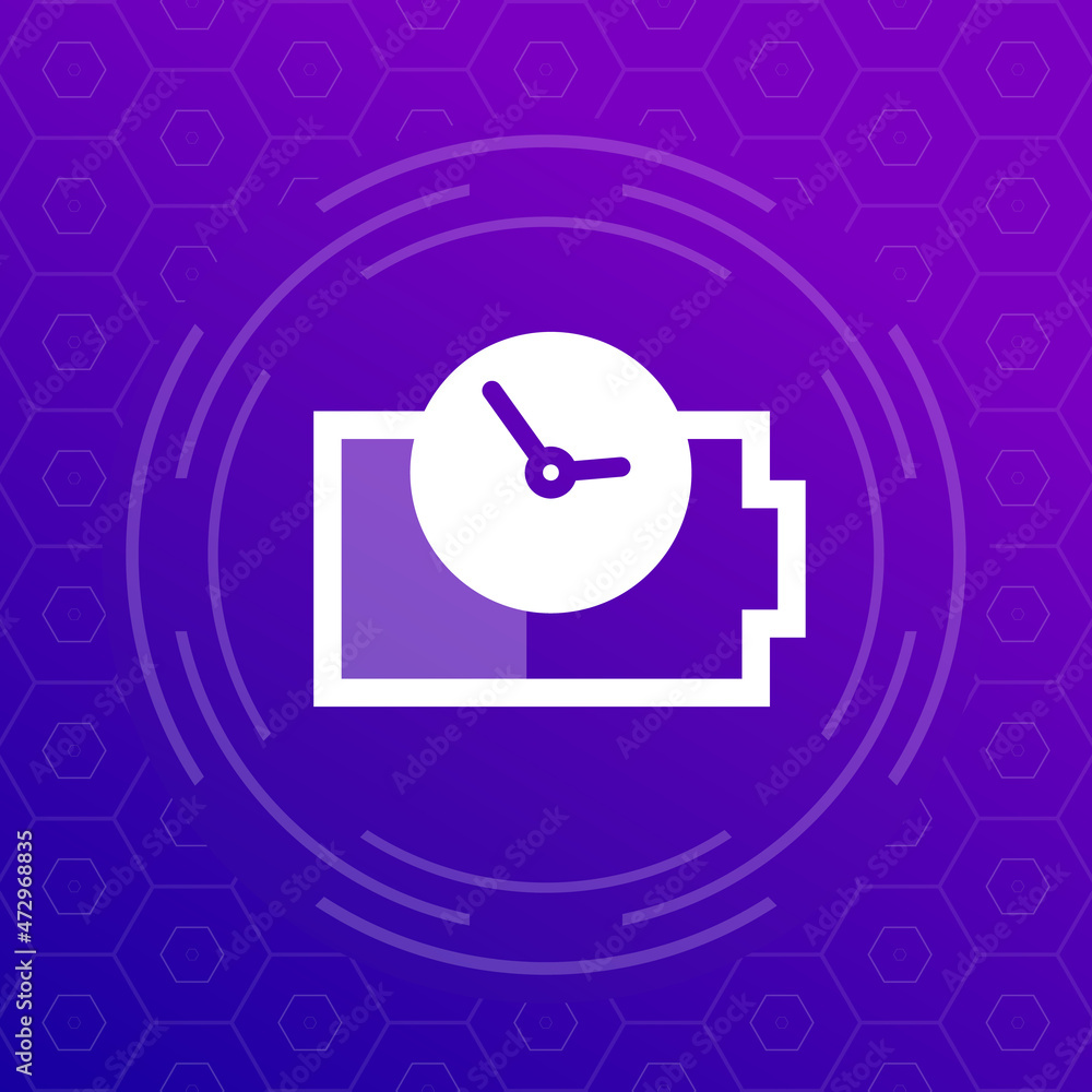 Wall mural battery charging time icon, vector design