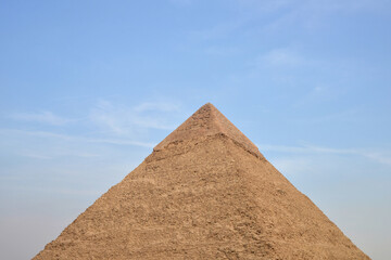 Fototapeta na wymiar Giza; Egypt: The Pyramid of Chephren close up.