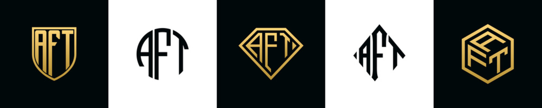 Initial letters AFT logo designs Bundle