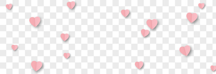 Vector paper hearts png. Valentine's day, red and white hearts png, love, holiday, paper elements.
