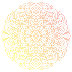 
Zentangle inspired mandala zen doodle illustration with tribal boho chic ornaments. Oriental ornamental background.