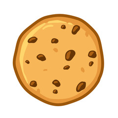 Chocolate Chip Cookie vector Flat Cartoon illustration biscuit logo icon clipart