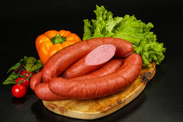 Natural meat sausages with minced meat