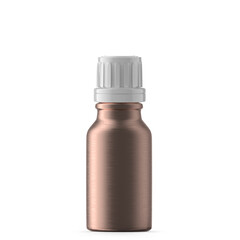 15 ml Rose Gold Glass Essential Oil Bottle. Isolated