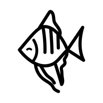 recommend clip art: scalar striped fish line icon
