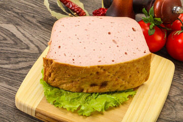 Homemade baked traditional meat loaf