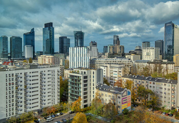 Obraz premium city skyline in Warsaw, Poland