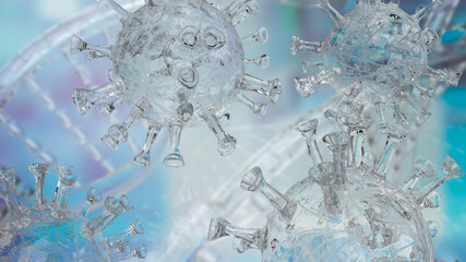 The clear virus  for medical or sci concept 3d rendering.
