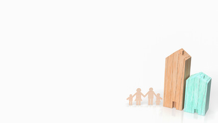 The family plate and home for property or business concept 3d rendering