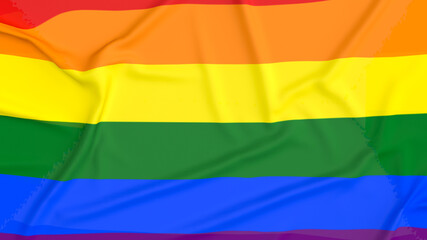 The multi color  flag for lgbtq or transgender concept 3d rendering
