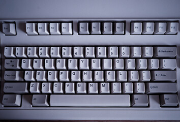 Retro English keyboard top-down view