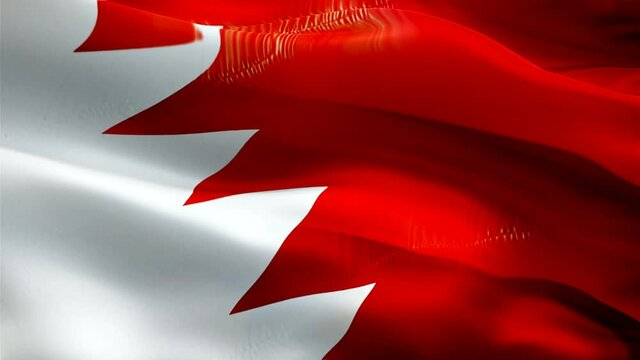 Bahrain flag. 3d Bahrain sign waving video. Flag of Bahrain seamless loop animation silk HD resolution Background. Bahrain flag Closeup 1080p HD video for Independence Day,Victory day
