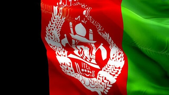 Afghan flag. 3d Afghanistan sign waving video. Flag of Afghanistan holiday seamless loop animation. Afghan flag silk HD resolution Background. Afghanistan flag Closeup 1080p HD video for Independence 