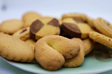 Cookies on a plate. Concept: Tea preparation.