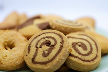 Cookies on a plate. Concept: Tea preparation.