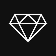 Diamond outline icon on grey background