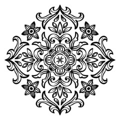 Floral Mandala. Vintage decorative elements. Oriental pattern, Hand drawing illustration. 