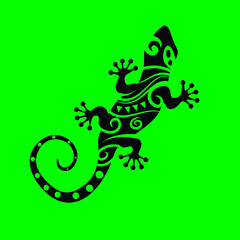tribal gecko tattoo graphic, isolated vector eps 10