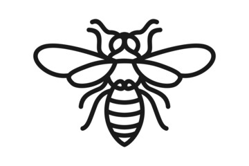Cartoon Line Art Honey Bee Bumblebee logo clip art design