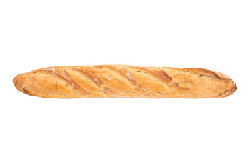 fresh baguette bread isolated on white background