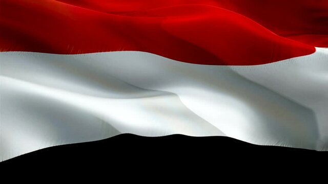 Yemen flag video. National 3d Yemeni Flag Slow Motion video. Yemen tourism Flag Blowing Close Up. Yemeni Flags Motion Loop HD resolution Background Closeup 1080p Full HD video flags waving in wind vid