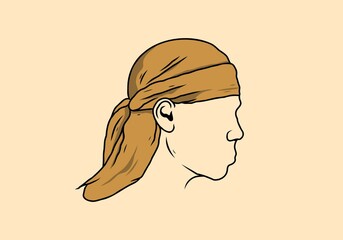 Man wearing orange durag illustration