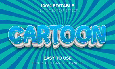 Cartoon Editable 3d text effect template design