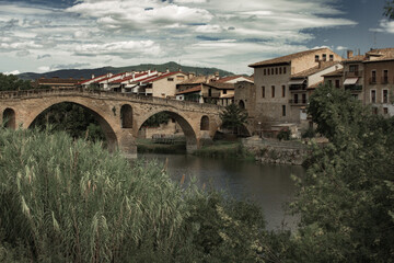 Naklejka premium Streets of medieval old town Puente la Reina, Navarra, Spain
