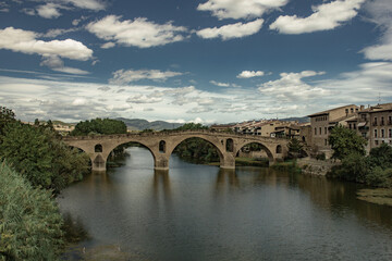 Fototapeta premium Streets of medieval old town Puente la Reina, Navarra, Spain