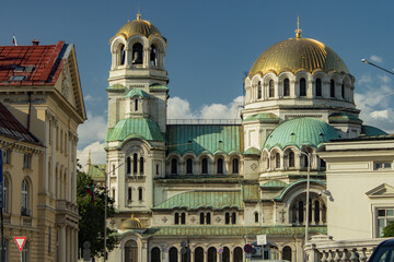 Summer day with clear skies in city center of Sofia, Bulgaria