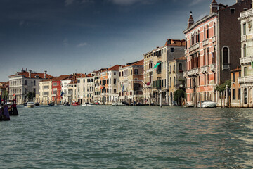 Beautiful view of old colorful buildings in Venice, Italy in summer