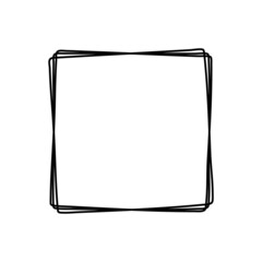 hand drawn doodle square frame isolated on white background. Doodle frames. Vector illustration
