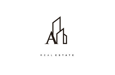 initial A real estate logo design