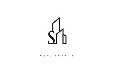 initial S real estate logo design