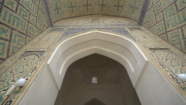 Historical Bukhara Architectural Arts. Old Bukhara City. Color Editable.