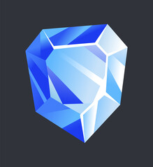 Jewelry gemstone. Precious stone or gem. Vector crystal icon. Isolated exquisite jewelry stone