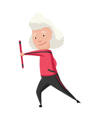 Old people exercises. Healthy active lifestyle of older female. Elderly people doing morning gymnastic. Old woman doing exercises. Sport and leisure