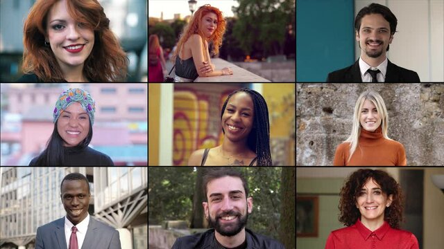 joyful, happiness - people of different ethnicity smile at camera