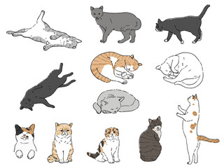 猫イラストセット